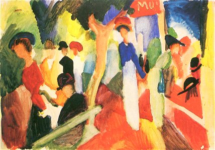 August Macke, Hutladen an der Promenade