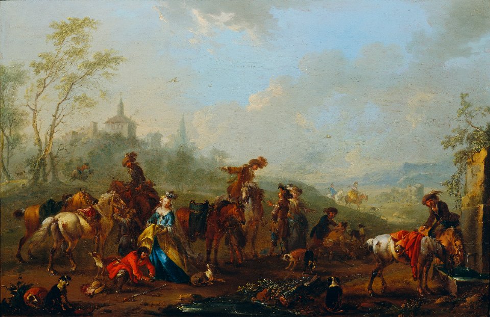 August Querfurt - Aufbruch zur Beizjagd - 6521 - Österreichische Galerie Belvedere