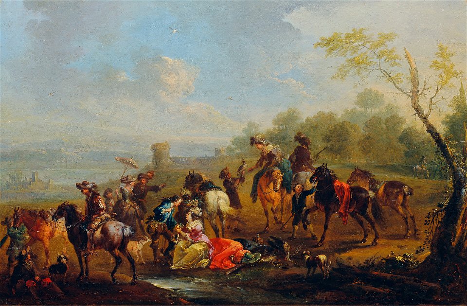 August Querfurt - Beizerfolg auf Reiher - 6522 - Österreichische Galerie Belvedere