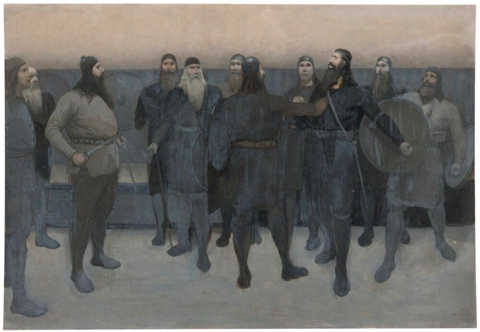 August Malmström - Illustration for Njal’s Saga - NM 7371 - Nationalmuseum