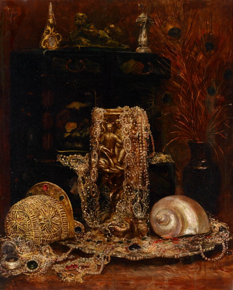 August Pollak Stilleben mit Schmuck