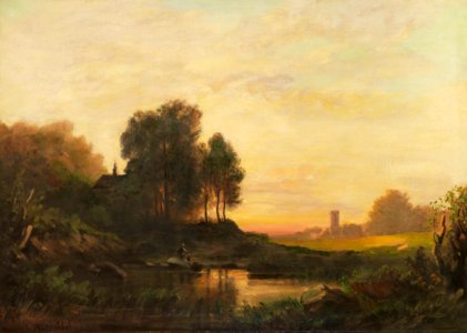 August Seidel Abendlandschaft c1895