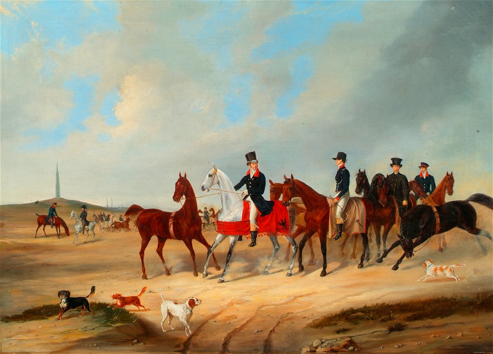 August von Rentzell - Reiterkavalkade mit Hunden - 8063 - Kunsthistorisches Museum