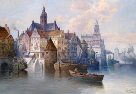 August von Siegen Hafenansicht (Capriccio)