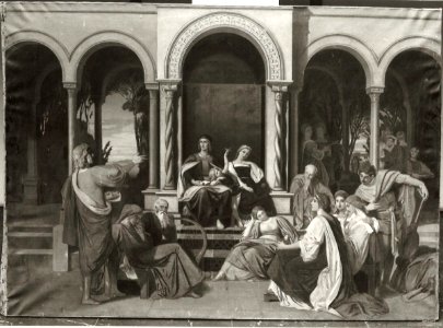 August Wolf (zugeschrieben) - Renaissancegesellschaft im Hof eines Palastes - HST 439 - Bavarian State Painting Collections