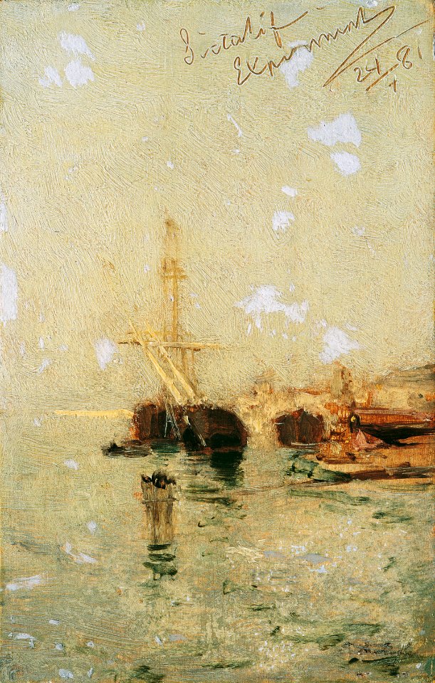 August von Pettenkofen - Studie aus Venedig mit Schiff - 5312 - Österreichische Galerie Belvedere