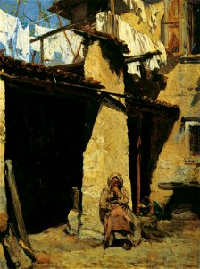 August von Pettenkofen - Neapolitanisches Bauernhaus mit Bäuerin - 1919 - Österreichische Galerie Belvedere