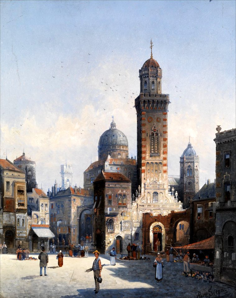 August von Siegen Italienische Stadtansicht 2