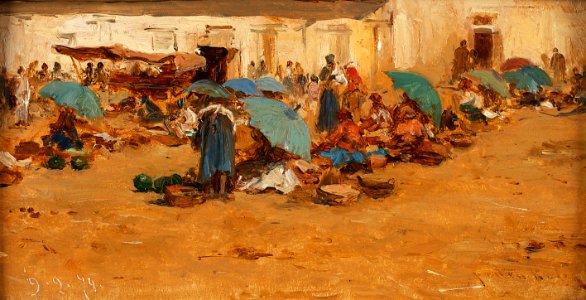August von Pettenkofen - Ungarischer Markt mit blauen Schirmen - 2099 - Kunsthistorisches Museum