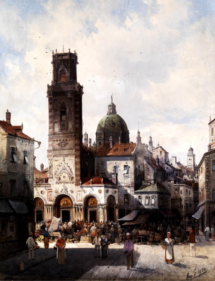 August von Siegen Italienische Stadtansicht 1