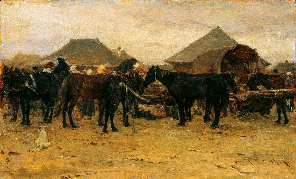 August von Pettenkofen - Pferdemarkt in Szolnok I - 1054 - Österreichische Galerie Belvedere