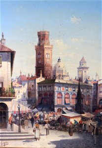 August von Siegen - Marktplatz in Bologna