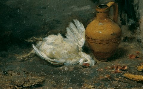 August von Pettenkofen - Stillleben mit totem Huhn und Krug - 3693 - Österreichische Galerie Belvedere