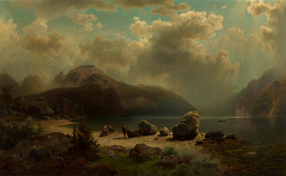 August Wilhelm Leu (1819-97) - Norwegian Fjord - RCIN 406082 - Royal Collection