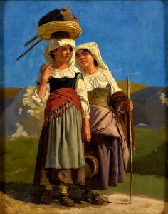 August Weckesser Zwei römische Mädchen