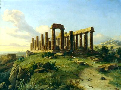 August Wilhelm Julius Ahlborn - Der Heratempel bei Agrigento in Sizilien - 590 - Staatliche Kunsthalle Karlsruhe