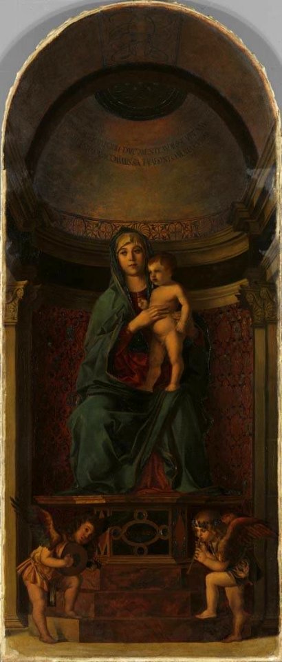 August Wolf - Thronende Madonna mit Engeln und Heiligen (nach Giovanni Bellini) (Frari-Triptychon) - 11504 - Bavarian State Painting Collections