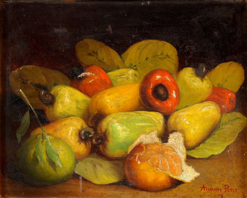 Auguste Petite Stilleben mit Paprika und Früchten