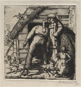 Auguste Louis Lepère (French, 1849-1918) - La Poulailler attrape la plus grosse - 1920.307 - Cleveland Museum of Art
