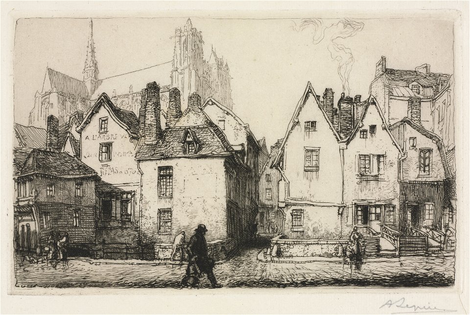 Auguste Louis Lepère (French, 1849-1918), Ed. Sagot Editeur-Paris (embossed) - Old Houses at Amiens - 2007.290 - Cleveland Museum of Art