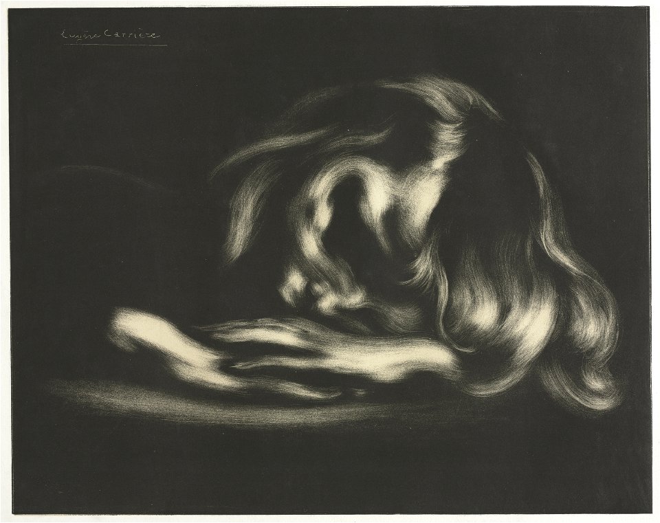 Auguste Clot (French, 1858-1936), Eugène Carrière (French, 1849-1906), Ambroise Vollard - Sleep (Jean-René Carrière), from L'Album d'estampes originales de la Galerie Vollard - 1954.334 - Cleveland Museum of Art