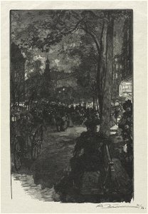 Auguste Louis Lepère (French, 1849-1918) - Boulevard Montmartre, Evening - 2007.253 - Cleveland Museum of Art