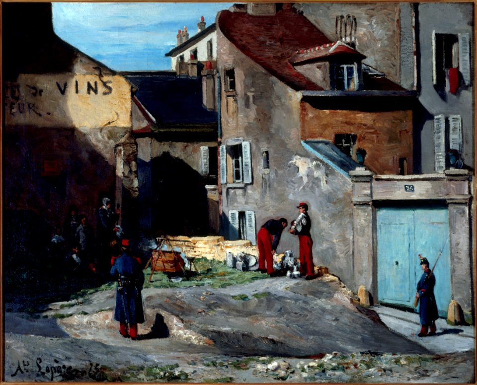 Auguste Lepère - Épisode de la Commune, rue des Rosiers, à Montmartre - P901 - Musée Carnavalet