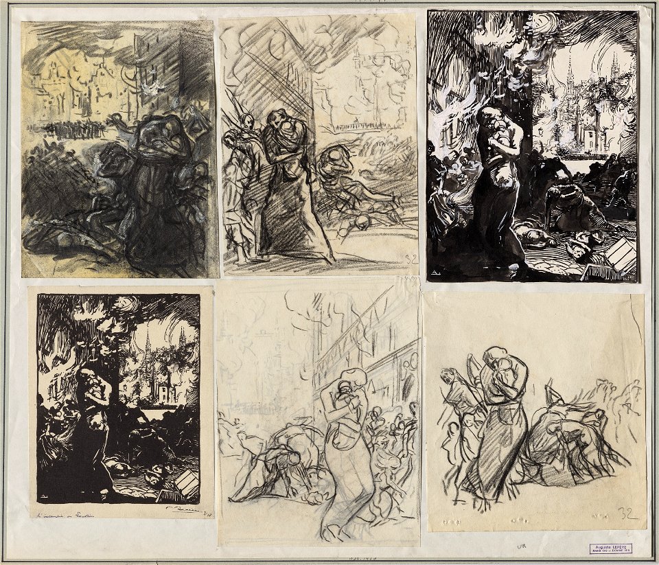 Auguste Louis Lepère (French, 1849-1918) - L'Incendie de Louvain - 1974.147 - Cleveland Museum of Art