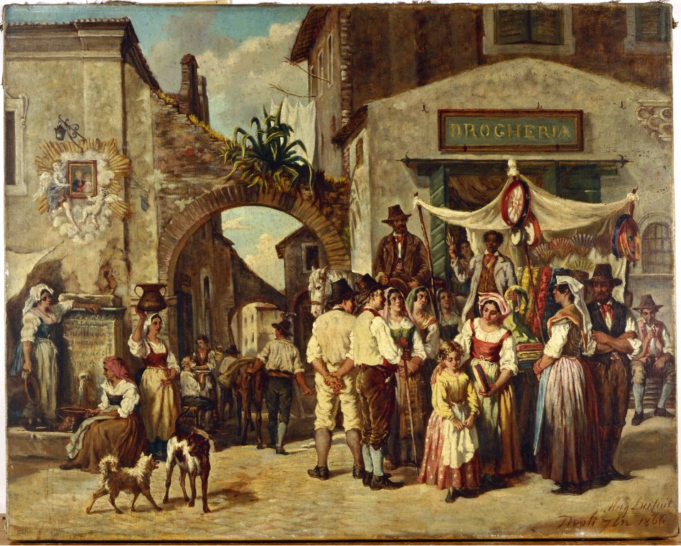 Auguste Dutuit - Marchands ambulants à Tivoli - PDUT1149 - Musée des Beaux-Arts de la ville de Paris