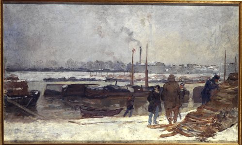 Auguste Lepère - La Seine, au quai d'Austerlitz, effet de neige - P905 - Musée Carnavalet