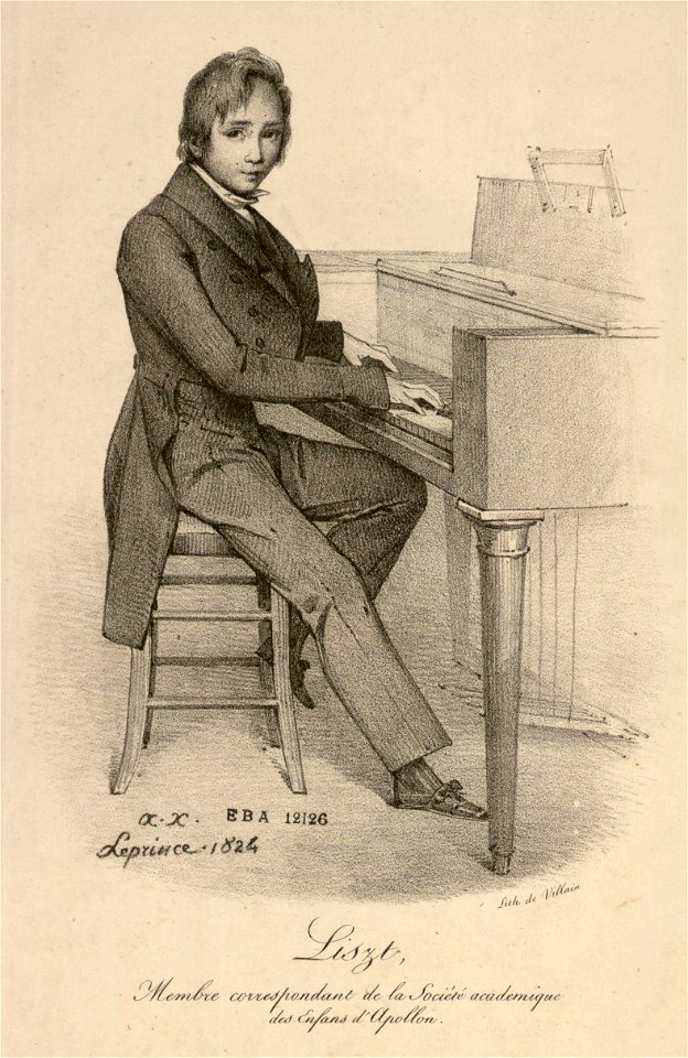 Auguste-Xavier Leprince, portrait of Franz Liszt, 1824