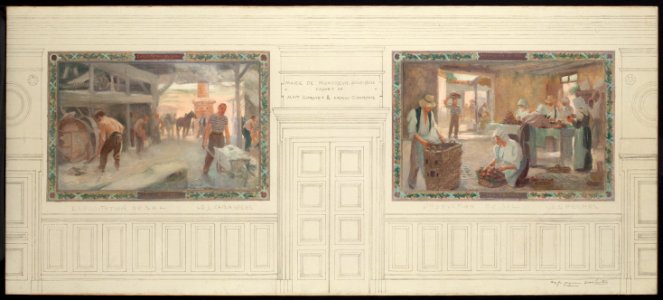 Auguste-François-Marie Gorguet - Esquisse pour la salle des mariages de la mairie de Montreuil-sous-Bois , Exploitation du sol et pro - PPP4030 - Musée des Beaux-Arts de la ville de Paris
