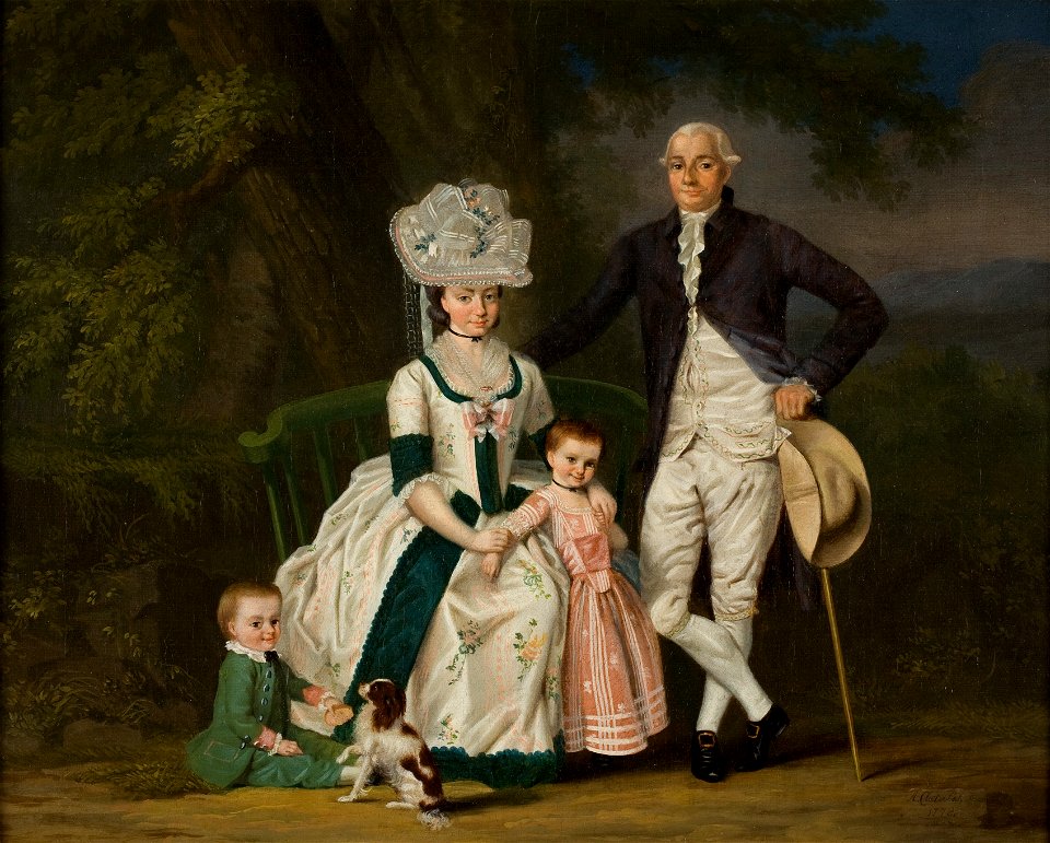 Augustijn Claterbos - Guilaume François Imbert de Wattines met echtgenote en kinderen in een landschap - BR2870 - Rijksmuseum Twenthe