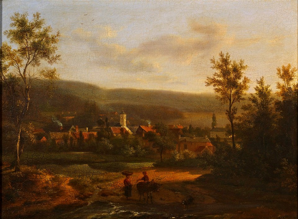 Auguste Van de Steene Abendliche Landschaft