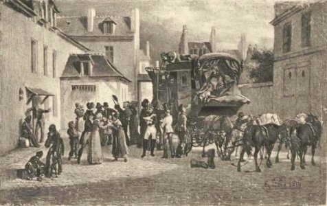 Auguste-Xavier Leprince, L'arrivée de la Diligence, 1819