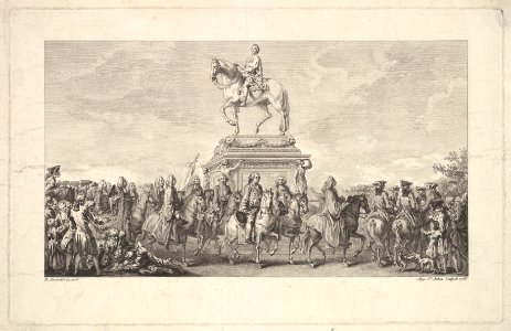 Augustin de Saint-Aubin, The Inauguration of the Statue of Louis XV, 1766