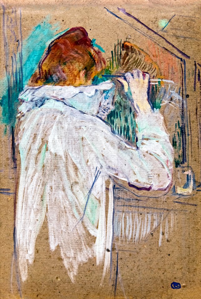 Augustins - Femme se frisant - Henri de Toulouse-Lautrec RO 619