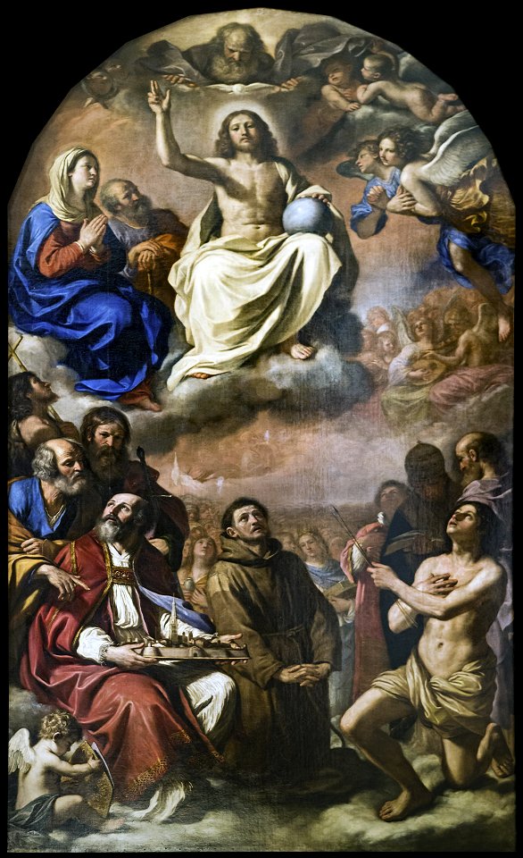Augustins - La Gloire de tous les saints. Les saints protecteurs de la ville de Modène - Guercino