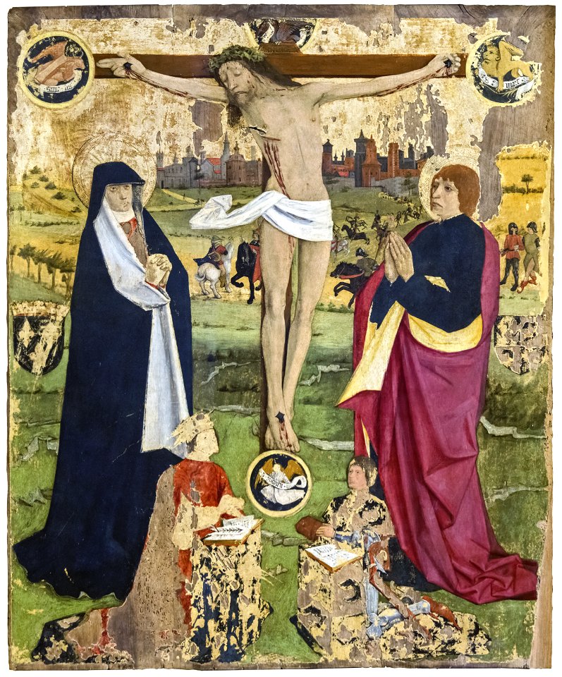 Augustins - Christ en croix entre la Vierge, saint Jean et les donateurs présumés, le roi Charles VII et le Dauphin - Anonyme 2004 1 302