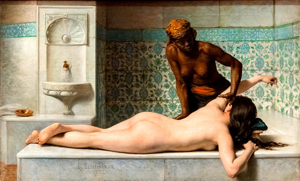 Augustins - Le Massage. Scène de hammam - Edouard Debat-Ponsan 1883