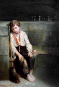 Augustus Edwin Mulready A London Jo - the end of the day 1884