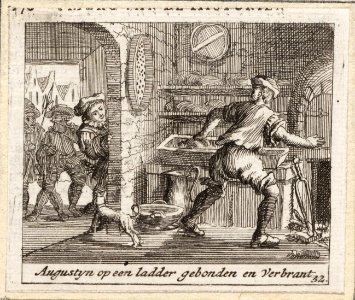 Augustyn op een ladder gebonden en verbrant, objectnr A 41991
