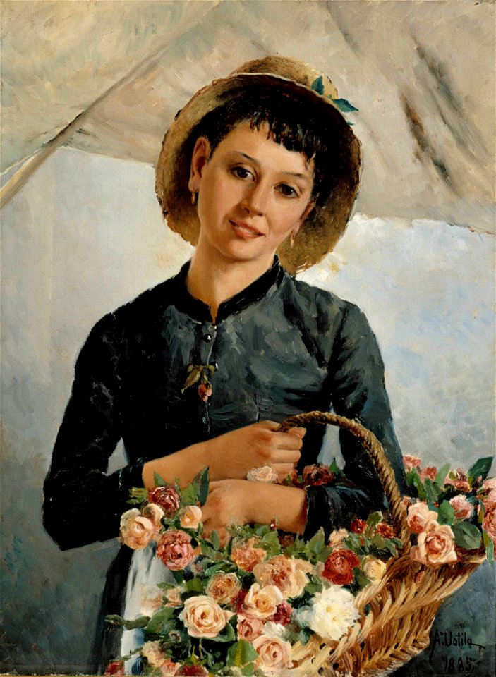 Aukusti Uotila - Flower Girl - A II 1562 - Finnish National Gallery