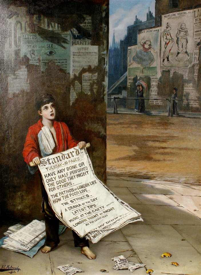 Augustus Edwin Mulready A London Newsboy 1893