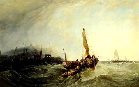 Augustus Wall Callcott (1779-1844) (attributed to) - Harbour Scene (Fishing Boats in a Storm) - 622743 - National Trust