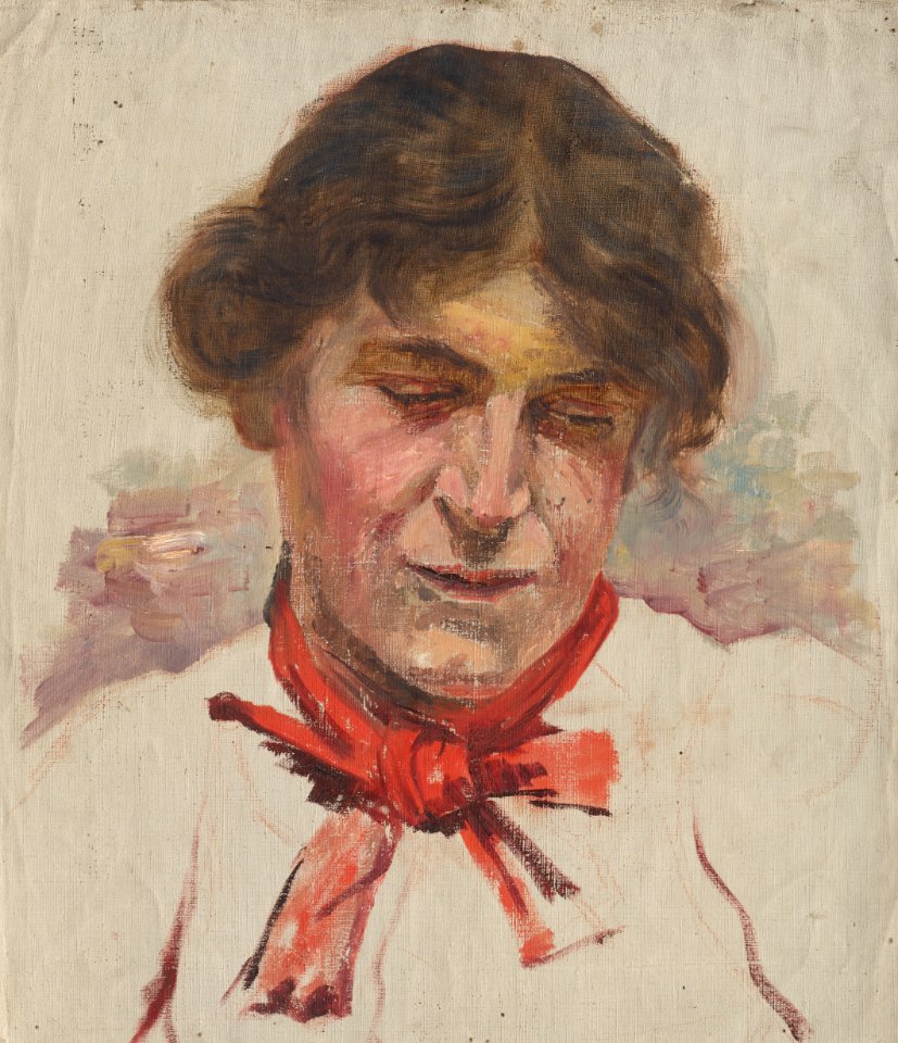 Aurel Ballo - Štúdia ženskej hlavy s červenou mašľou - O 416 - Slovak National Gallery
