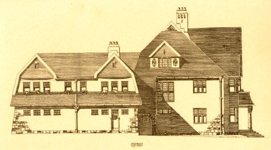 Aus dem künstlerischen Nachlass von Dr.-Ing. Ferdinand Eichwede, S. 60, Landhaus für Alma Eichwede in Isernhagen bei Hannover, Ostfront