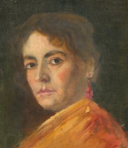 Aurel Ballo - Head Study of a Woman with an Earring - O 417 - Slovak National Gallery