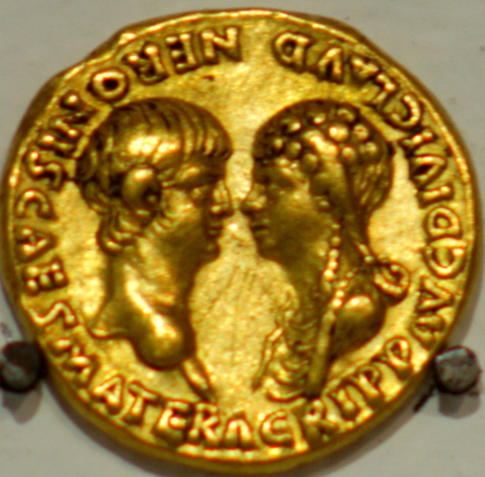 Aureus de Néron (Buste d'Agrippine et tête de Néron) - MBALyon 2019