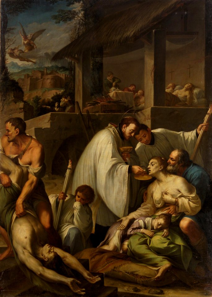Aureliano Milani - Hl. Aloysius von Gonzaga (^) bei den Pestkranken - GG 1624 - Kunsthistorisches Museum